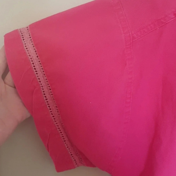 Vintage 90s Pink Cotton Shirt and Elastic Waist Shorts Set Button Down … - Picture 4 of 8
